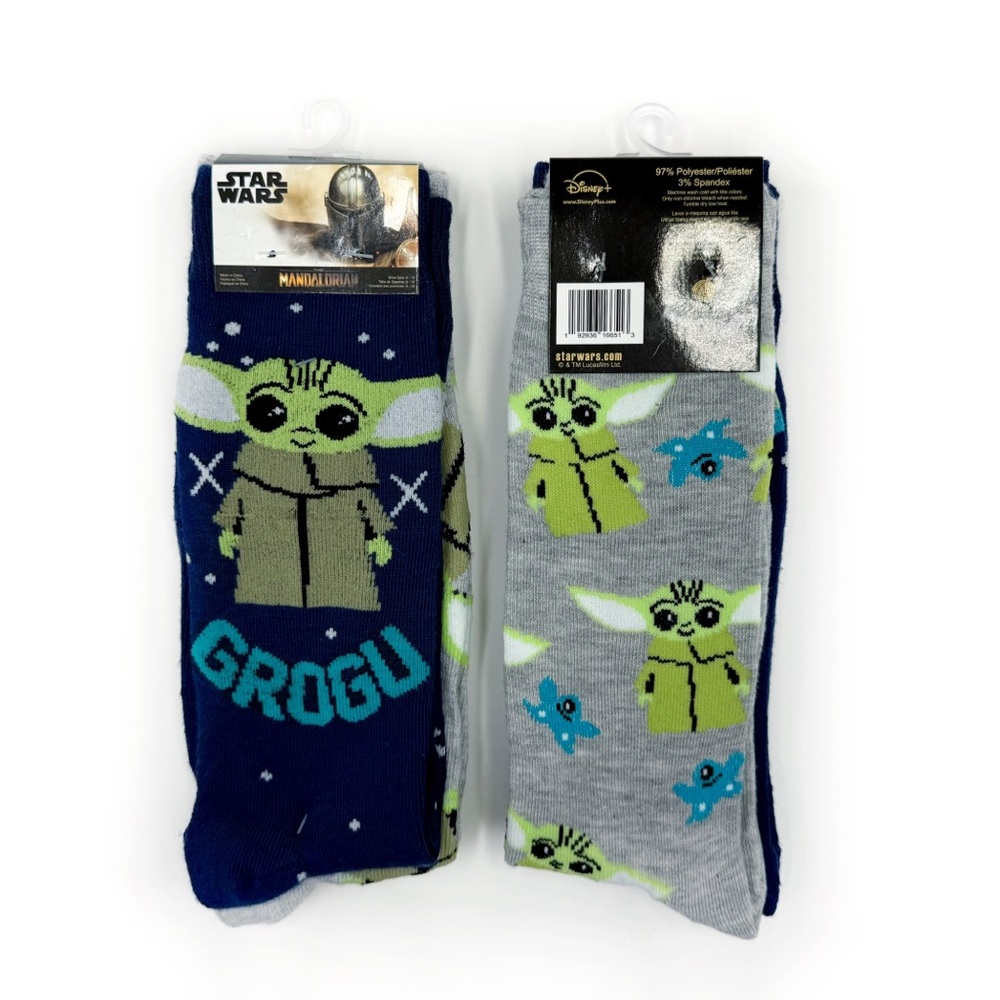 Star Wars The Mandalorian Crew Socks Mens Womens Grogu Baby Yoda Fun Disney Gift